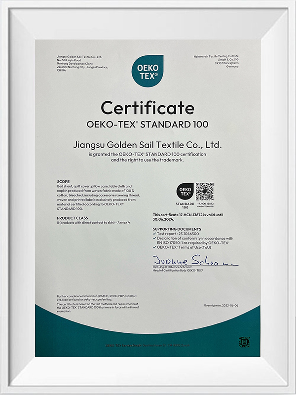 Certificado oeko-tex estándar 100